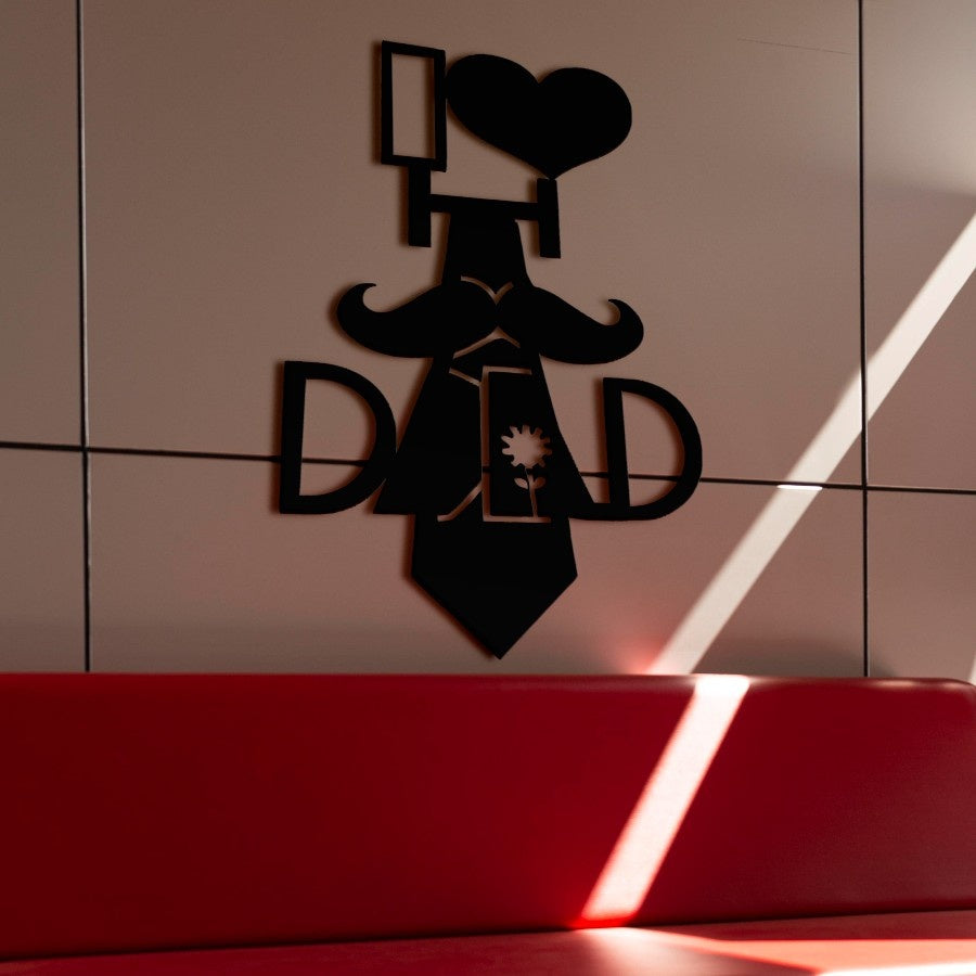 I Love Dad Metal Wall Art