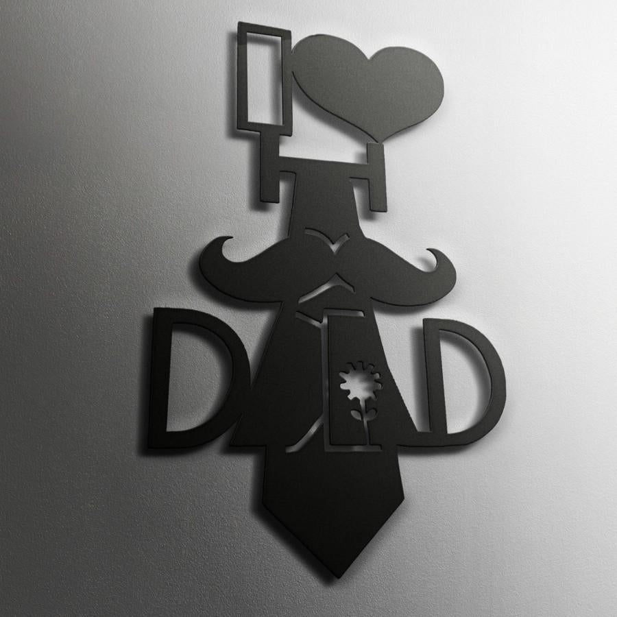 I Love Dad Metal Wall Art