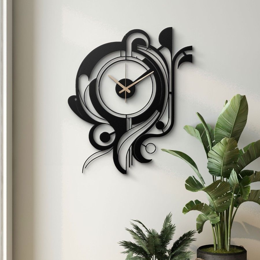 Art Deco Inspired Metal Wall Clock