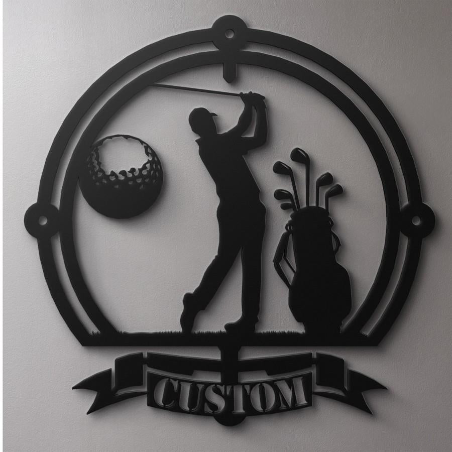Personalized Golf Silhouette Metal Wall Art