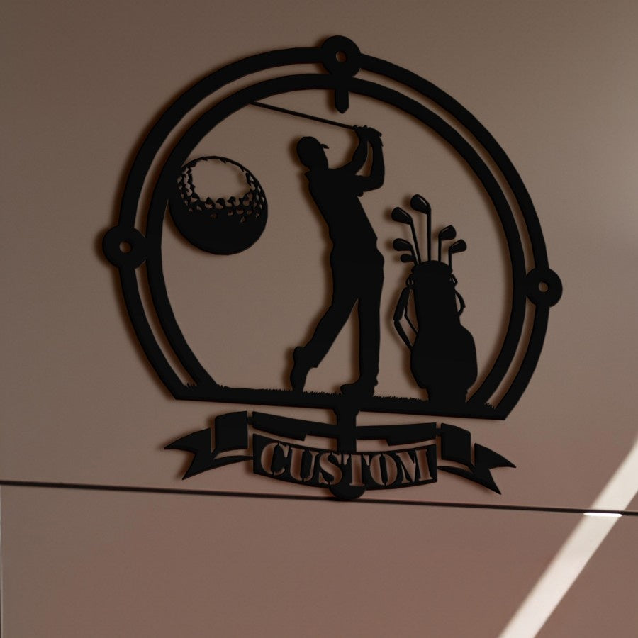 Personalized Golf Silhouette Metal Wall Art