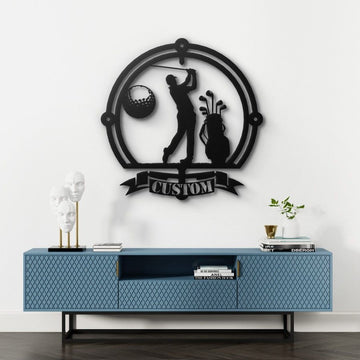 Personalized Golf Silhouette Metal Wall Art