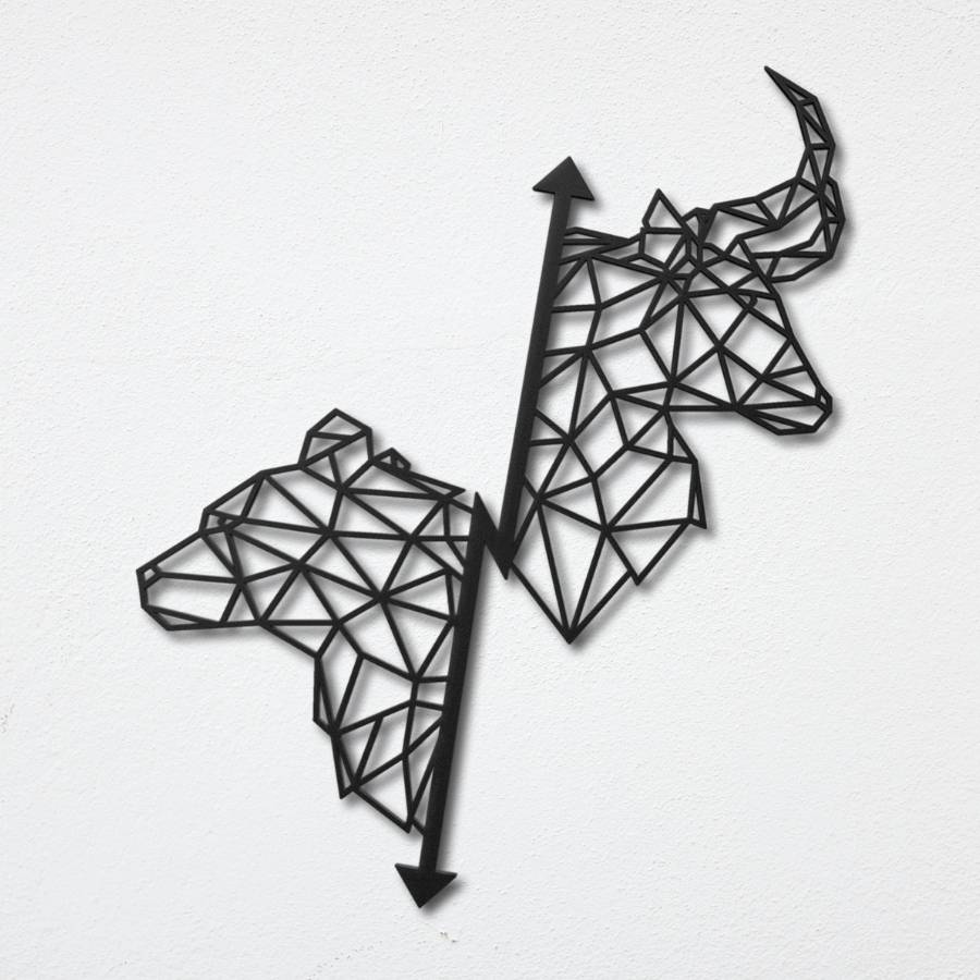 Crypto Bull and Bear Metal Wall Art