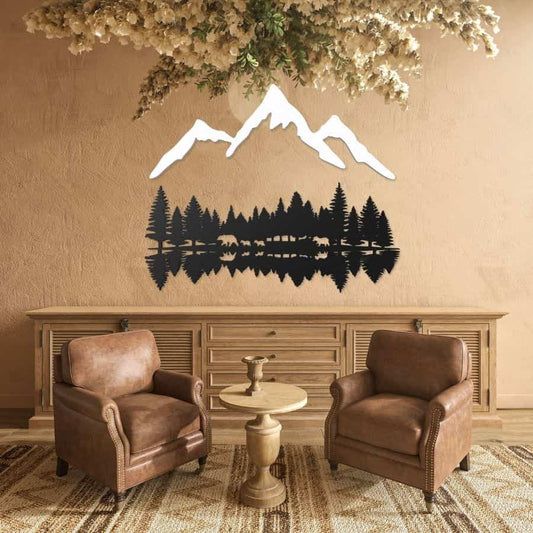 Bear Family in Forest Metal Wall Art