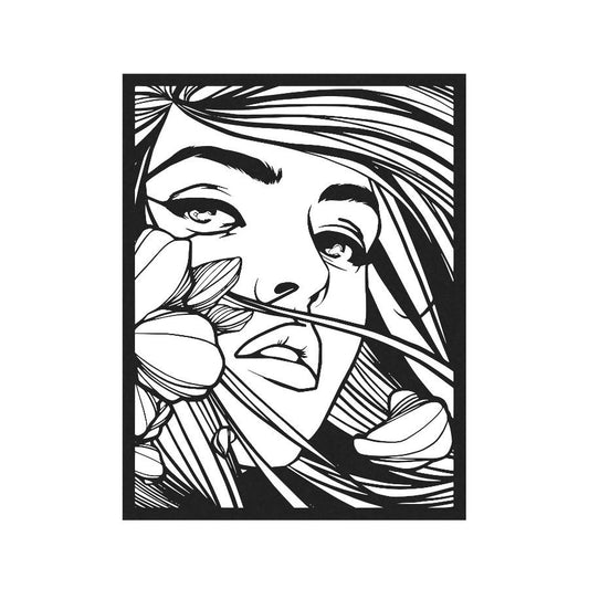 Beautiful Woman Face Metal Wall Art Decor