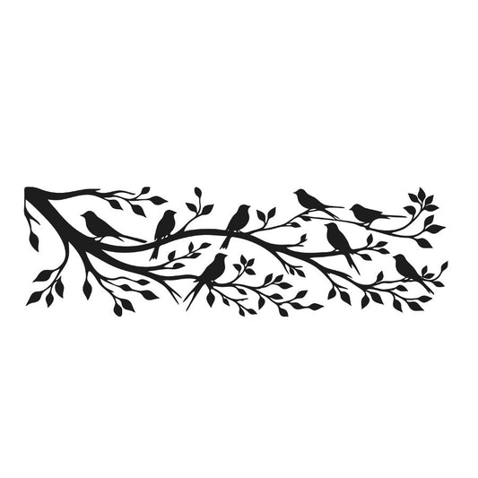 Birds Sitting on Tree Branches Metal Wall Art