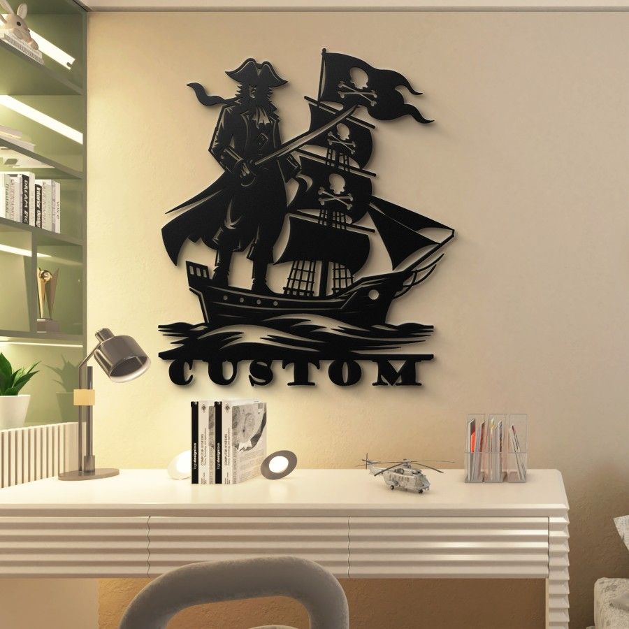 Custom Pirate Ship Metal Wall Art, image size:900x900