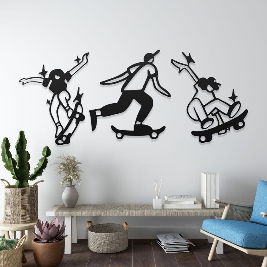 Custom Skateboard Metal Wall Art