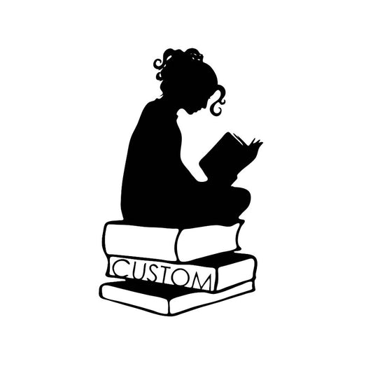 Customizable Reading Girl Metal Wall Art