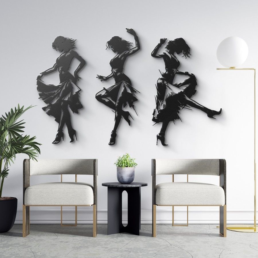 Elegant Flamenco Dancers Metal Wall Art