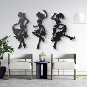 Elegant Flamenco Dancers Metal Wall Art