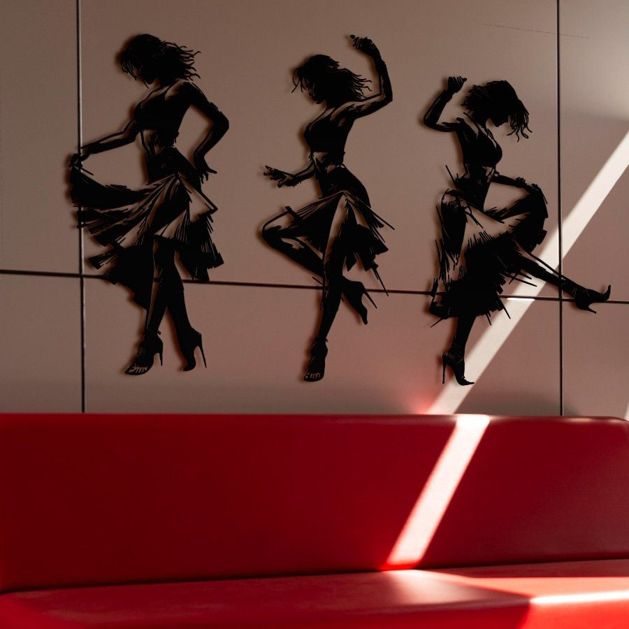 Elegant Flamenco Dancers Metal Wall Art