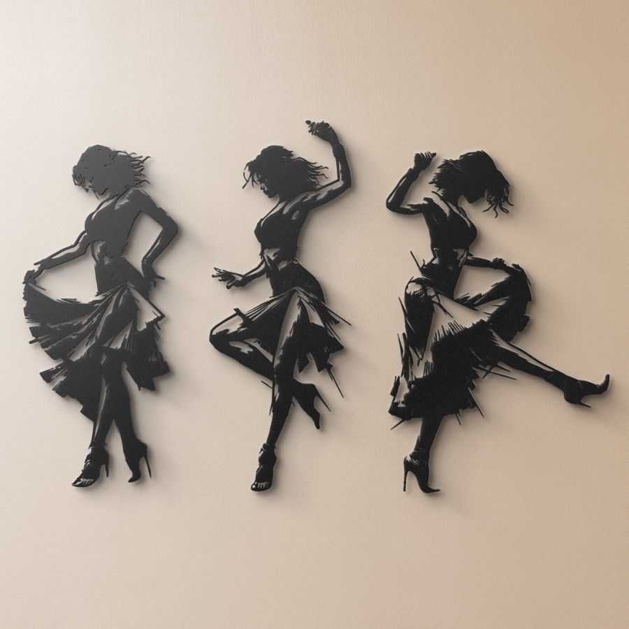 Elegant Flamenco Dancers Metal Wall Art