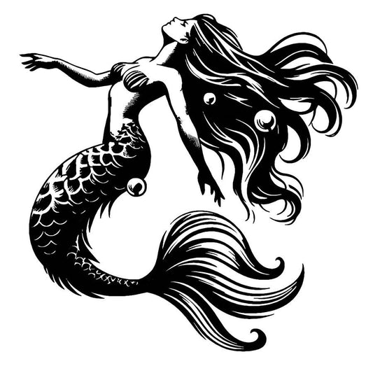 Elegant Mermaid Embrace Metal Wall Art