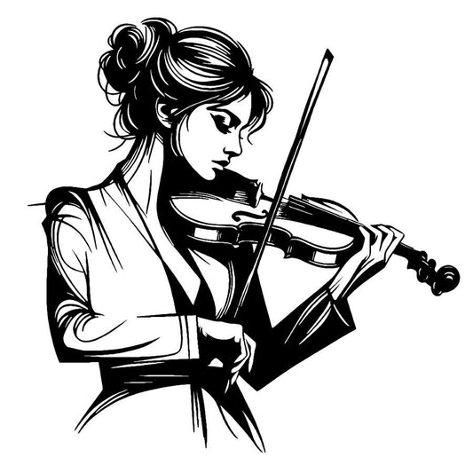 Elegant Violinist Metal Wall Art