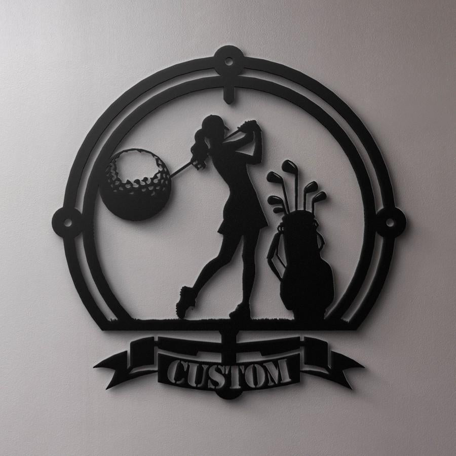 Personalized Golf Silhouette Metal Wall Art