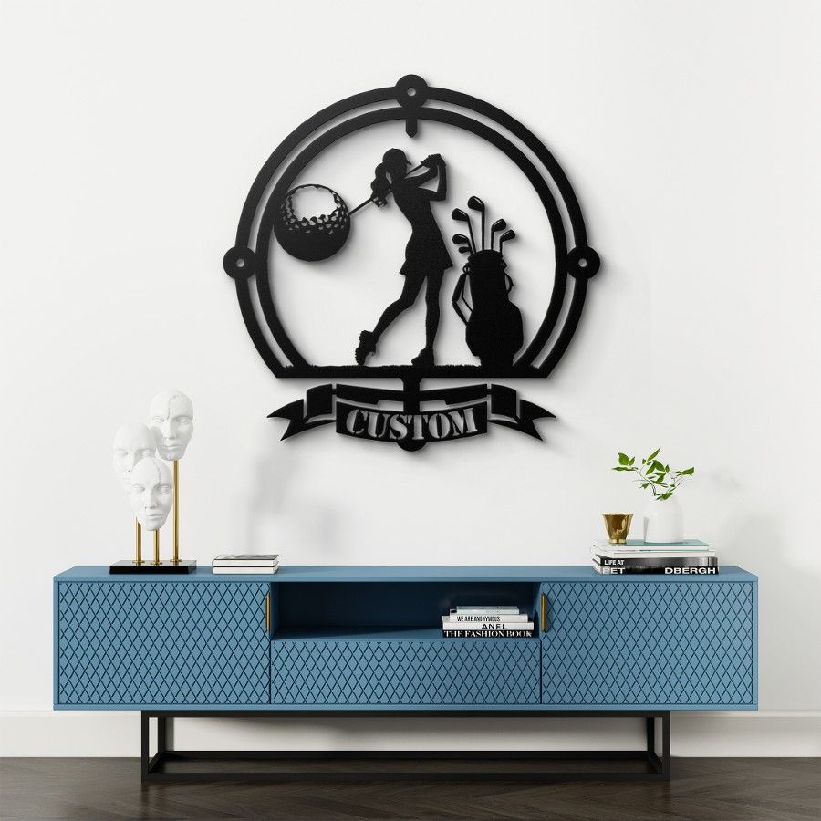 Personalized Golf Silhouette Metal Wall Art