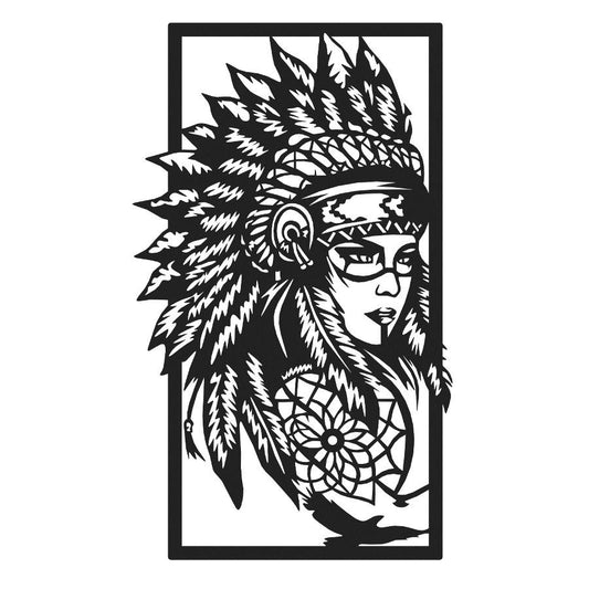 Female Tribe Chief Metal Wall Art