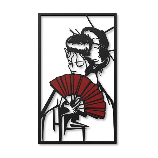 Geisha Girl Metal Wall Art
