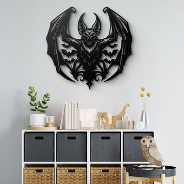 Gothic Bat Demon Metal Wall Art