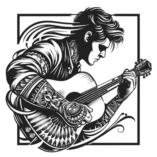 Tattoed Guitarist Metal Wall Art