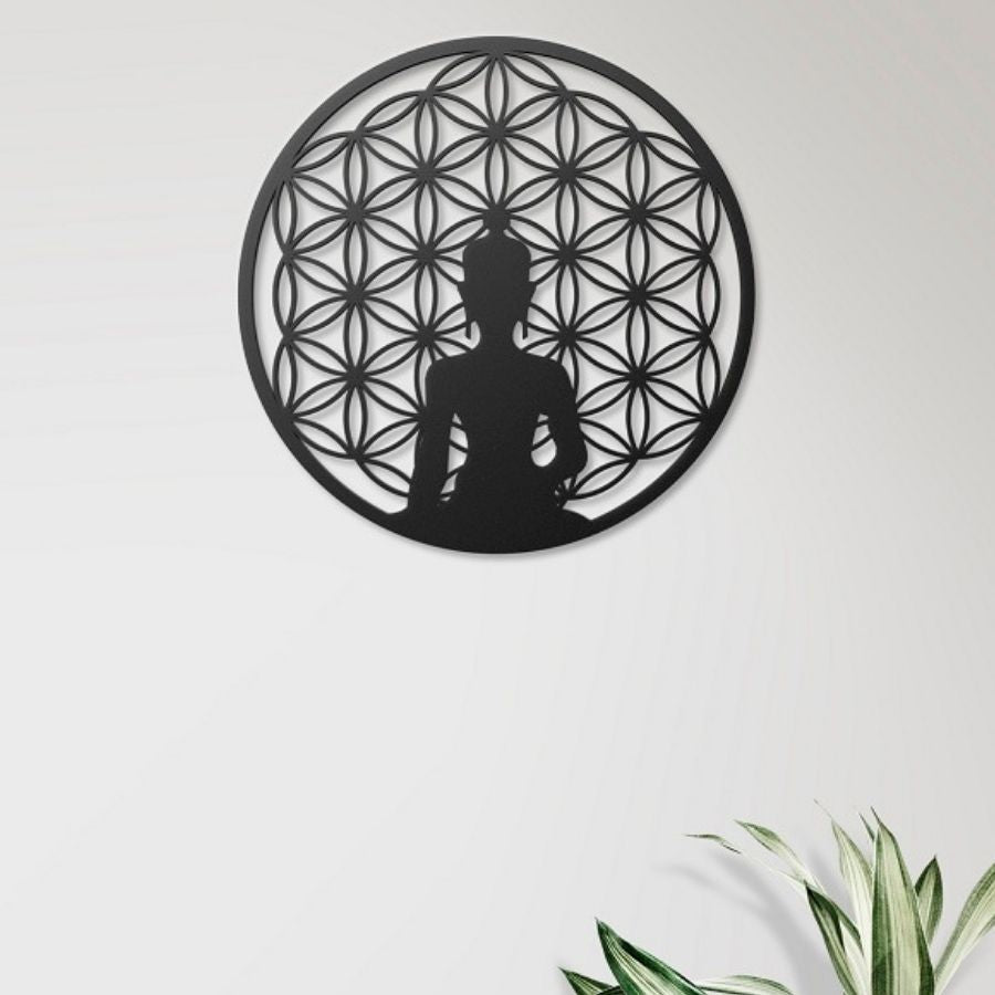 Buddha Life Of Flower Metal Wall Art Decor