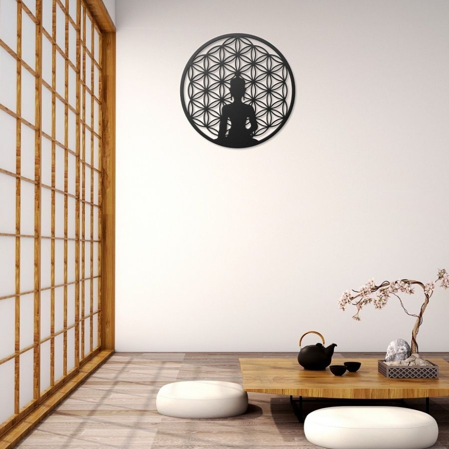 Buddha Life Of Flower Metal Wall Art Decor