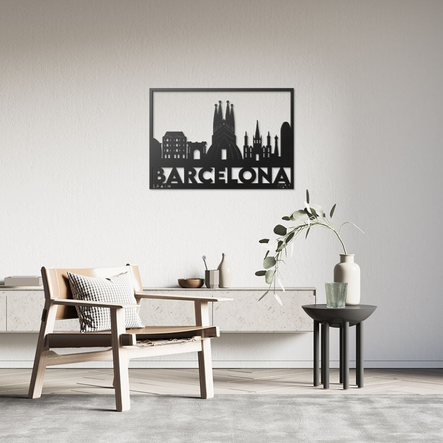 Barcelona City Metal Wall Art Decor