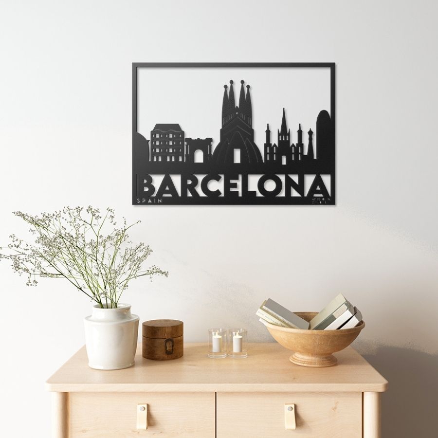Barcelona City Metal Wall Art Decor