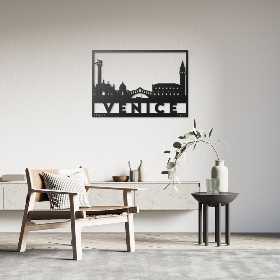 Venice City Silhouette Metal Wall Art Decor
