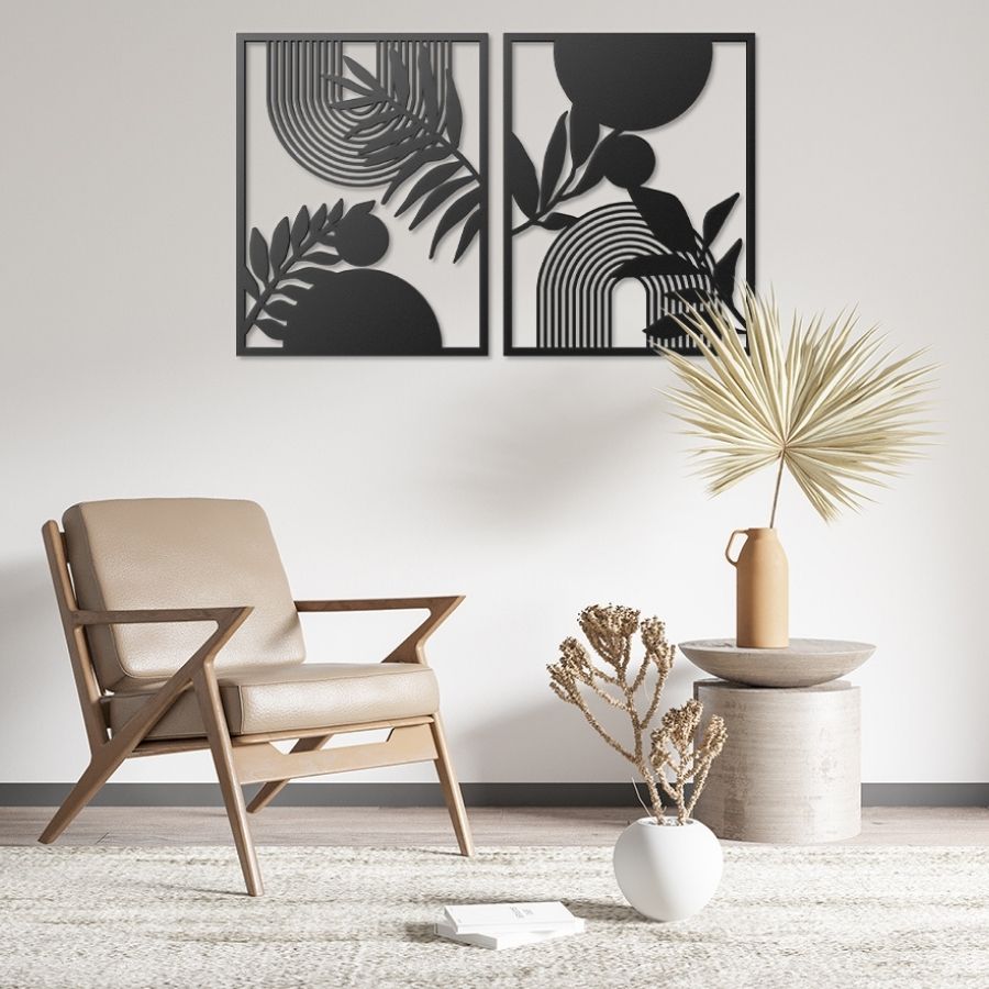 Bohemian Mid Century Modern Metal Wall Art Decor