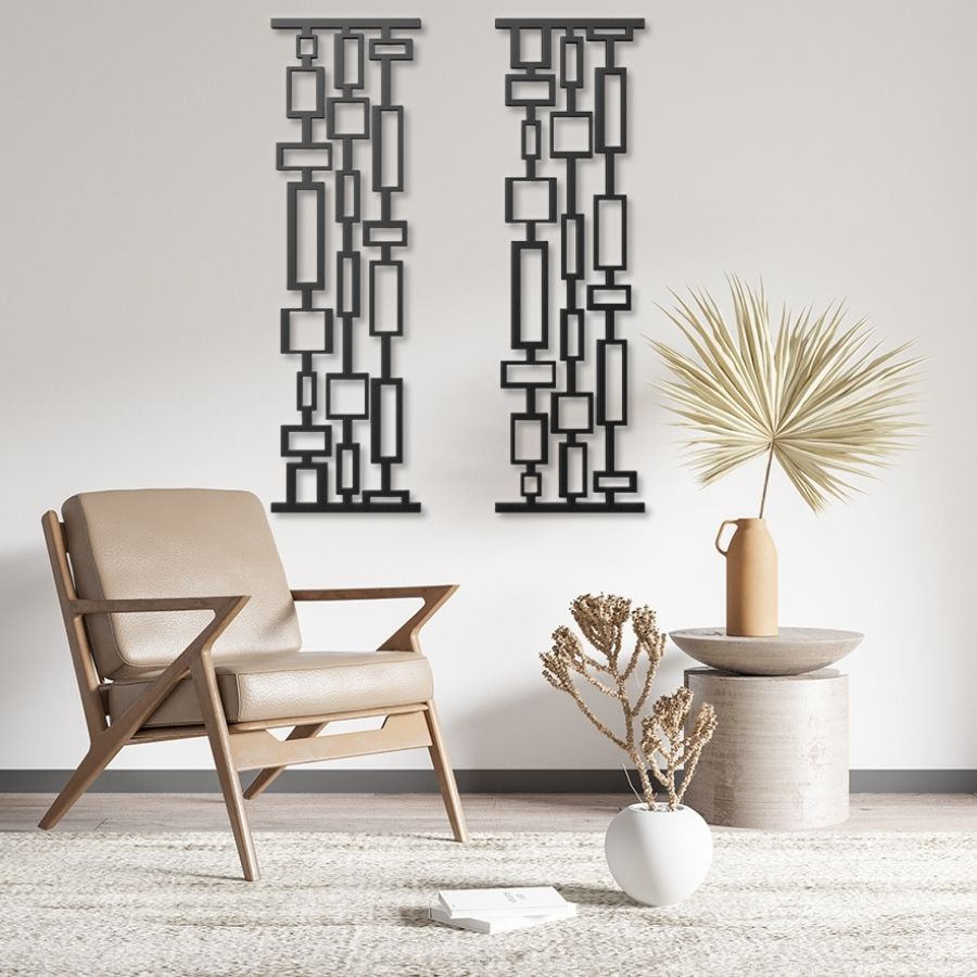 Mid Century Modern Metal Wall Art Decor