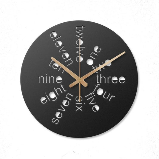 Black Metal Wall Clock
