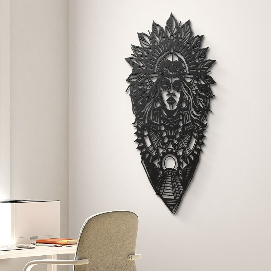 Majestic Tribal Queen Metal Wall Art