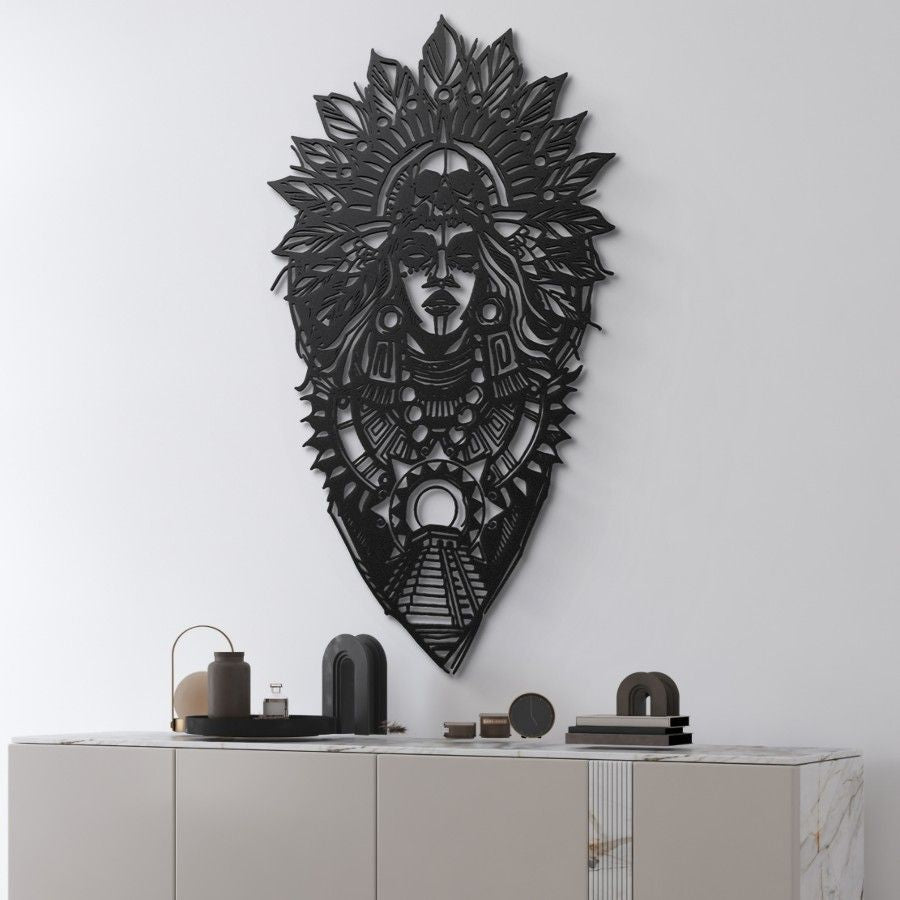 Majestic Tribal Queen Metal Wall Art