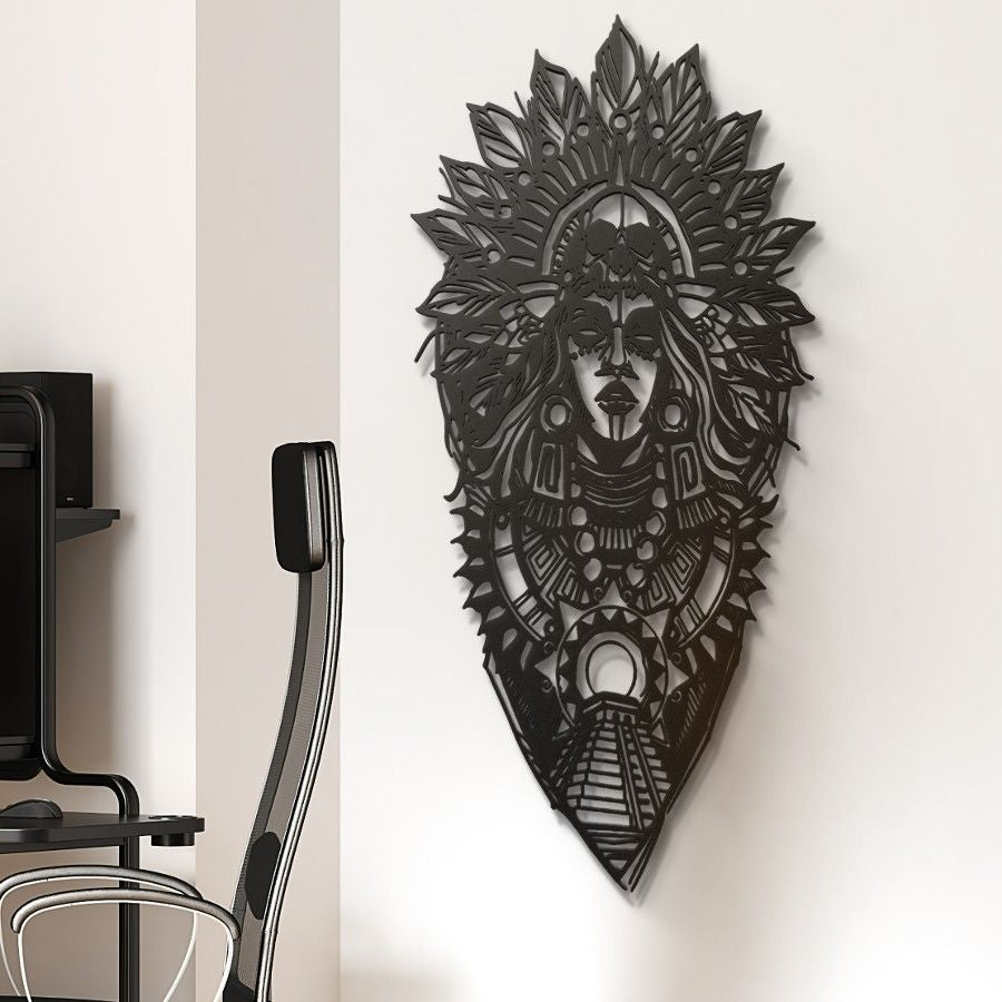 Majestic Tribal Queen Metal Wall Art