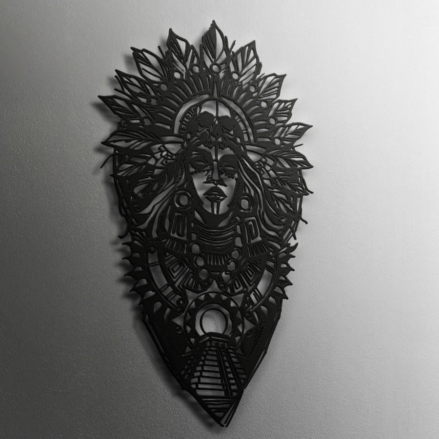Majestic Tribal Queen Metal Wall Art