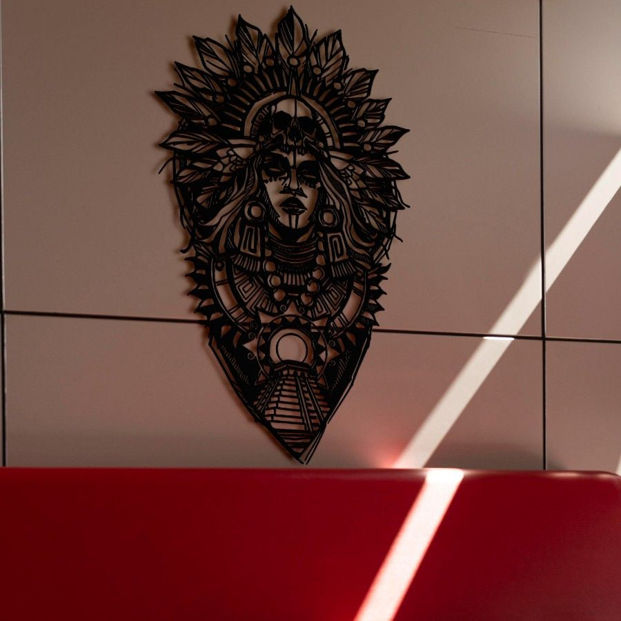 Majestic Tribal Queen Metal Wall Art