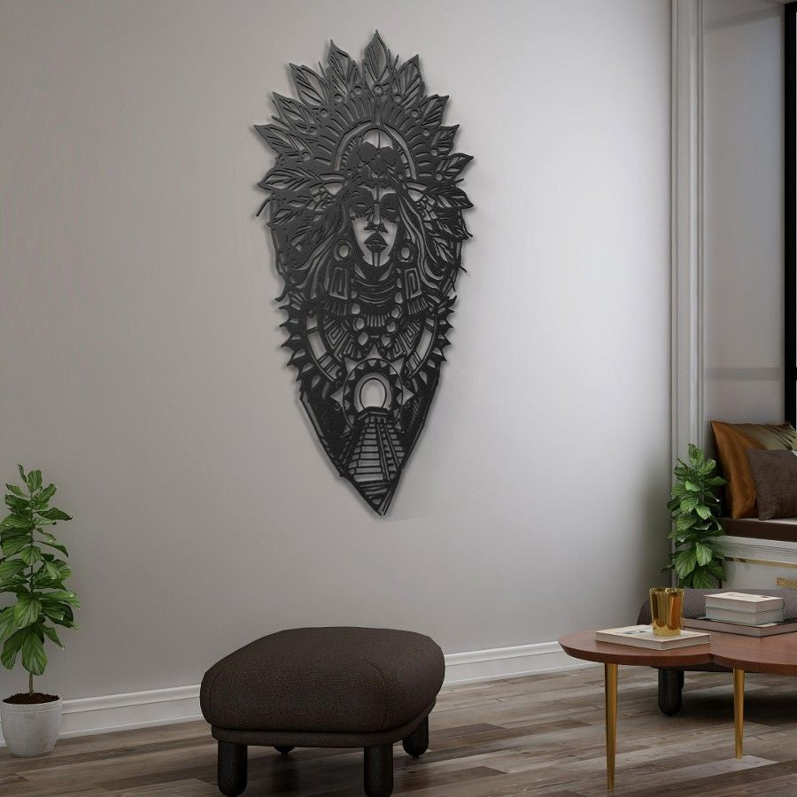 Majestic Tribal Queen Metal Wall Art