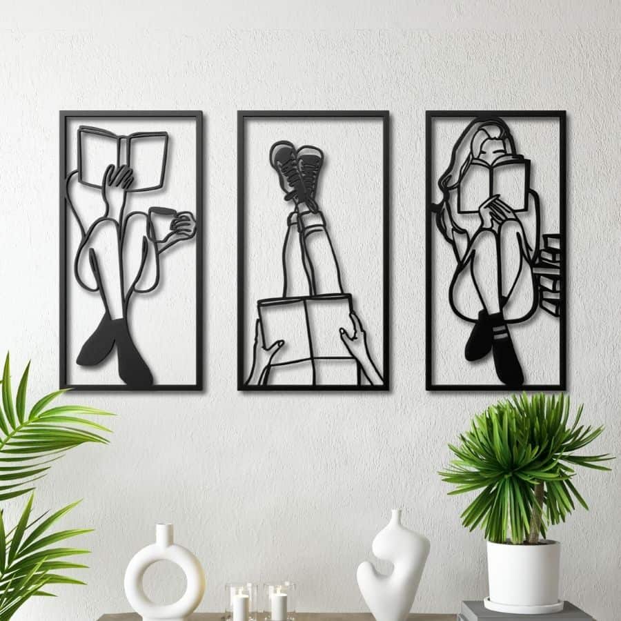 Metal Minimalist Wall Art Gifts For Book Lovers Photo Inspiration