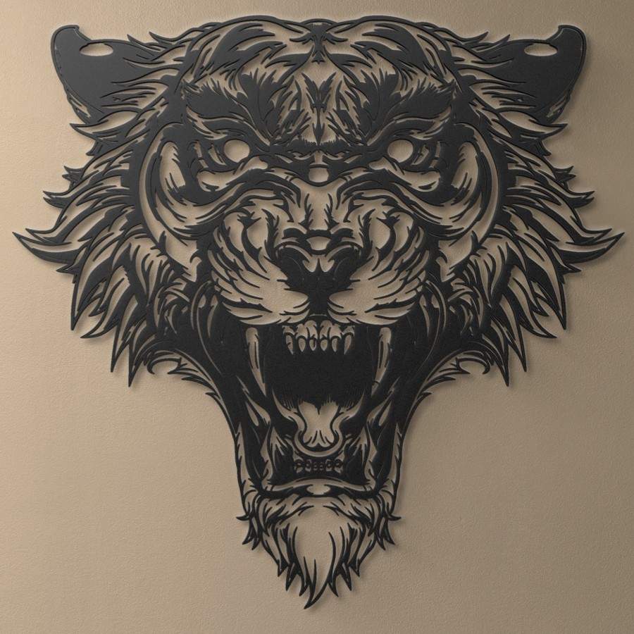Ferocious Tiger Metal Wall Art Decor