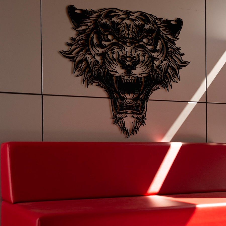 Ferocious Tiger Metal Wall Art Decor