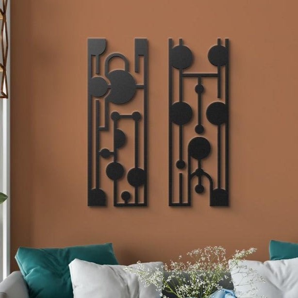 Elegant Mid Century Metal Wall Art Set Of 2
