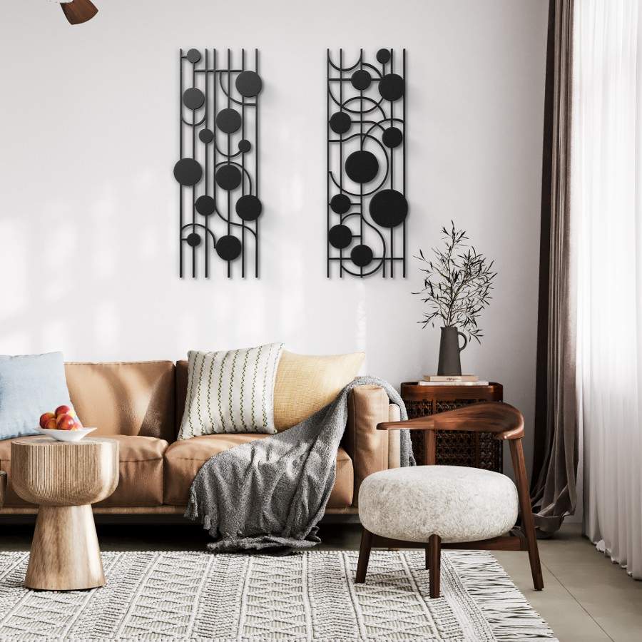 Rhythmic Mid Century Metal Wall Art Set Of 2