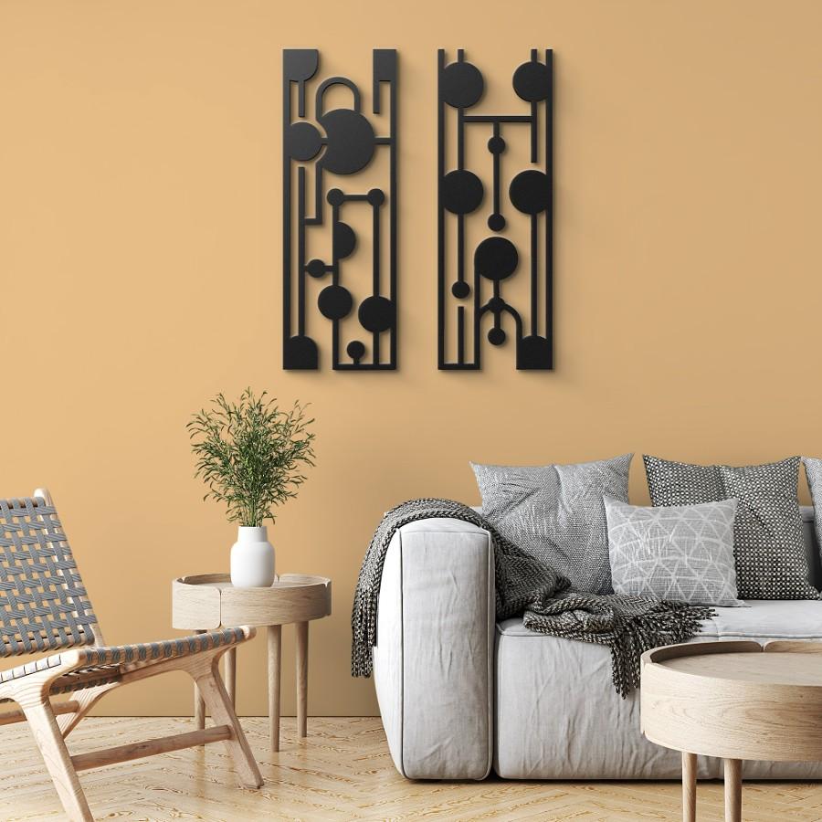 Elegant Mid Century Metal Wall Art Set Of 2