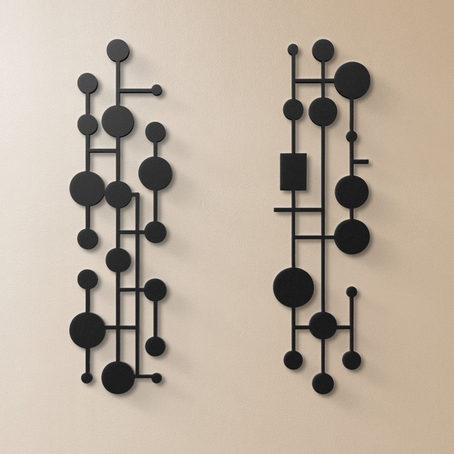 Mid Century Modern Magic Metal Wall Art Set Of 2