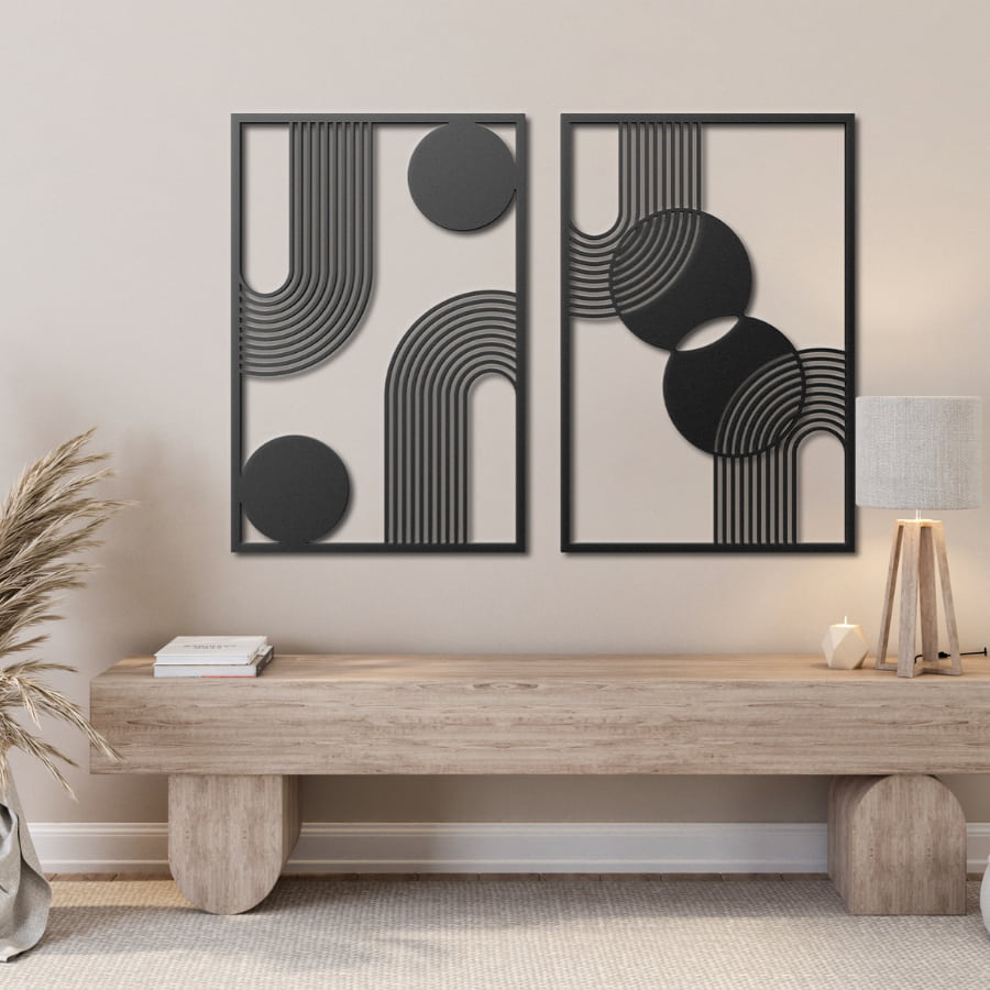 Minimalist Mid Century Modern Metal Wall Art