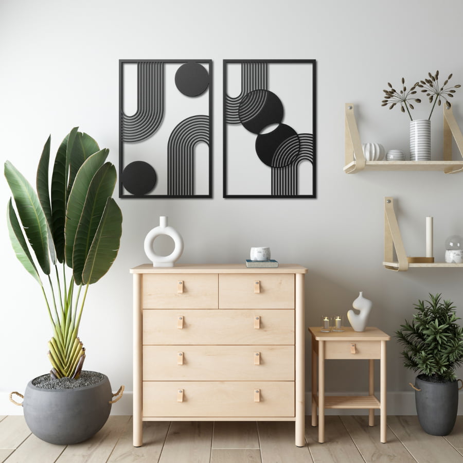 Minimalist Mid Century Modern Metal Wall Art