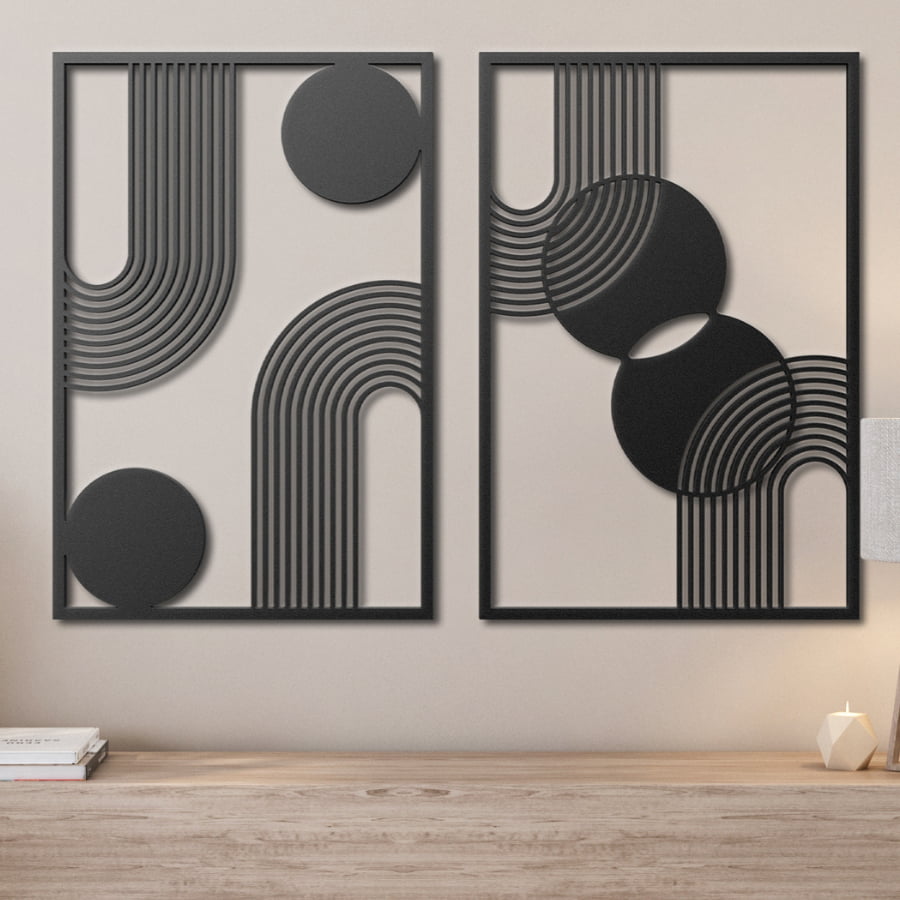 Minimalist Mid Century Modern Metal Wall Art