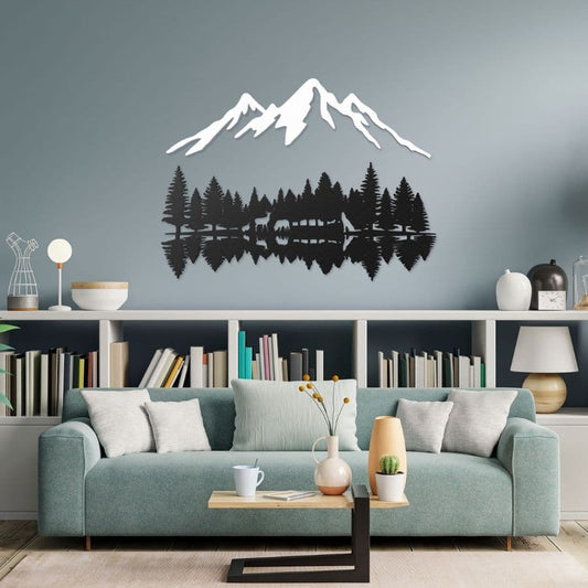 Mountain Ranges and Forest Metal Wall Art